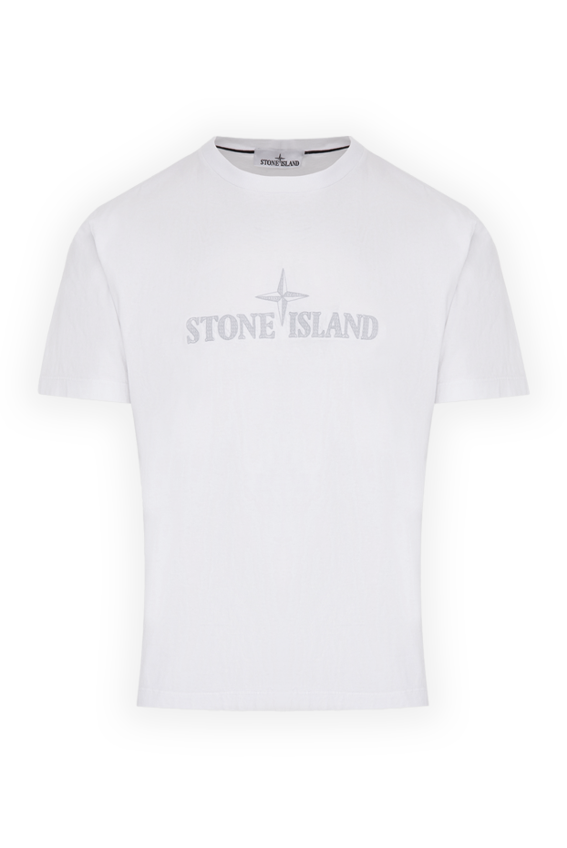 Stone Island чоловічі футболка з бавовни біла чоловіча купити фото з цінами 174098 - фото 1