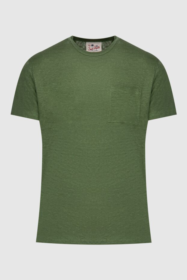 Green linen T-shirt for men - photo 1