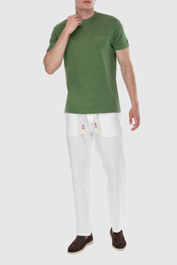 Green linen T-shirt for men - photo 2