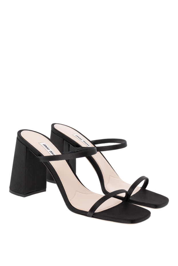 Miu Miu women's black sandals on a wide heels 174202 - photo 3