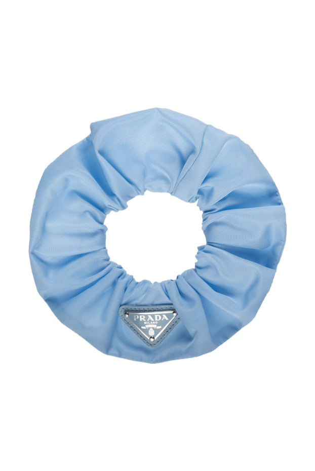 Prada women's hair elastic blue with logo patch 174240 - photo 1