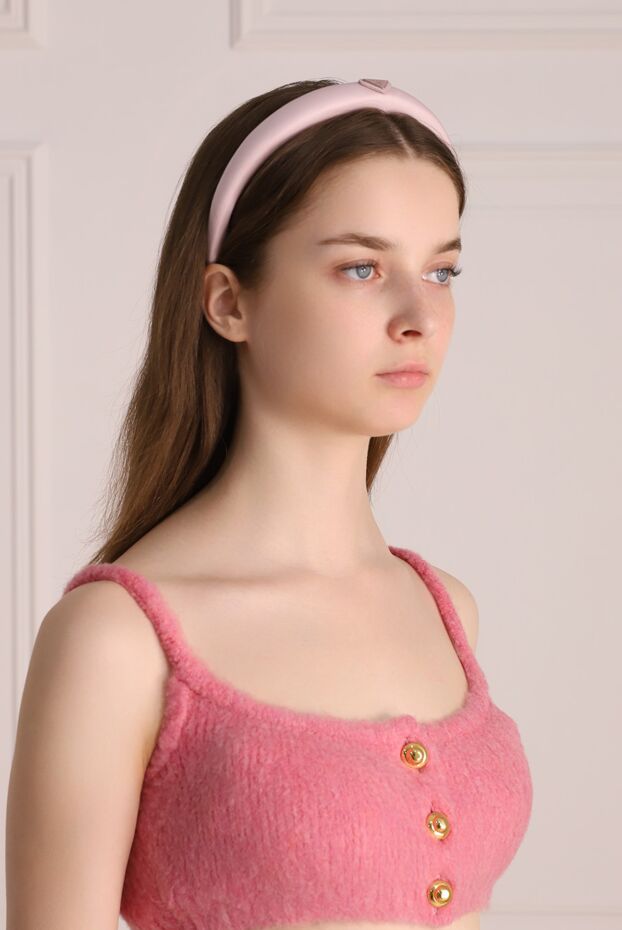 Prada women's pink headband with logo 174241 - photo 3