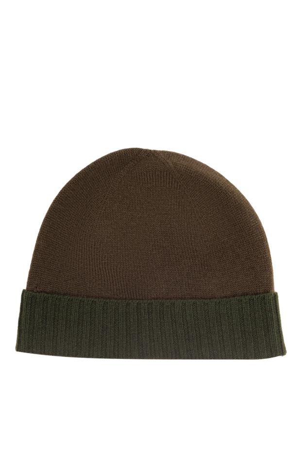 Kiton warm cashmere hat in a combination of brown and green 174262 - photo 3