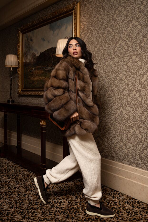 Suede and fur loafers brown women brown - photo 2