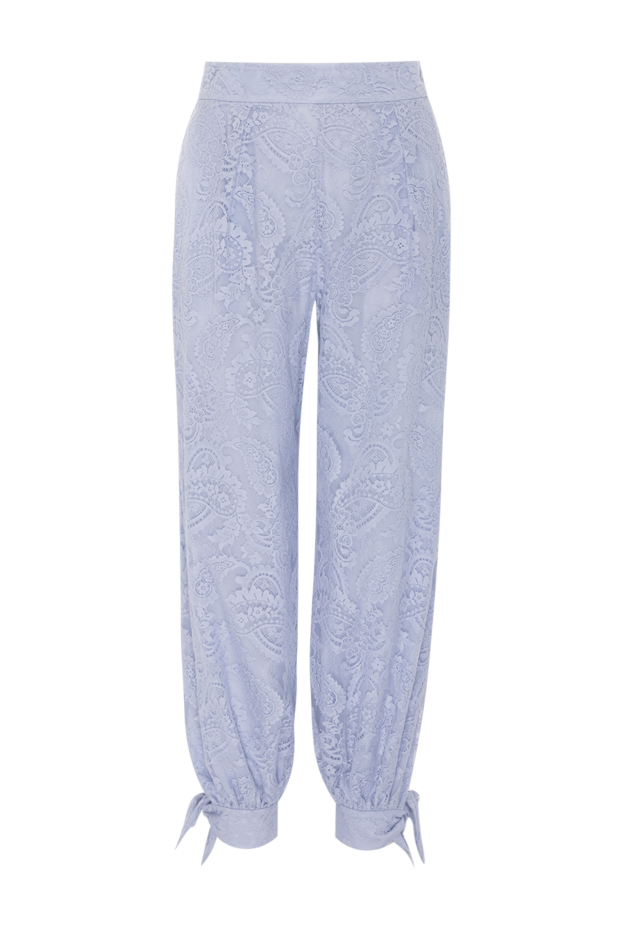 Women's blue pants made of cotton and nylon