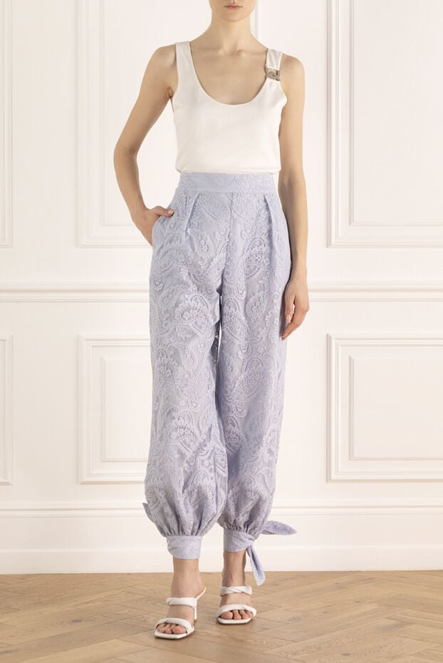 Zimmermann women's blue pants made of cotton and nylon 174321 - photo 2