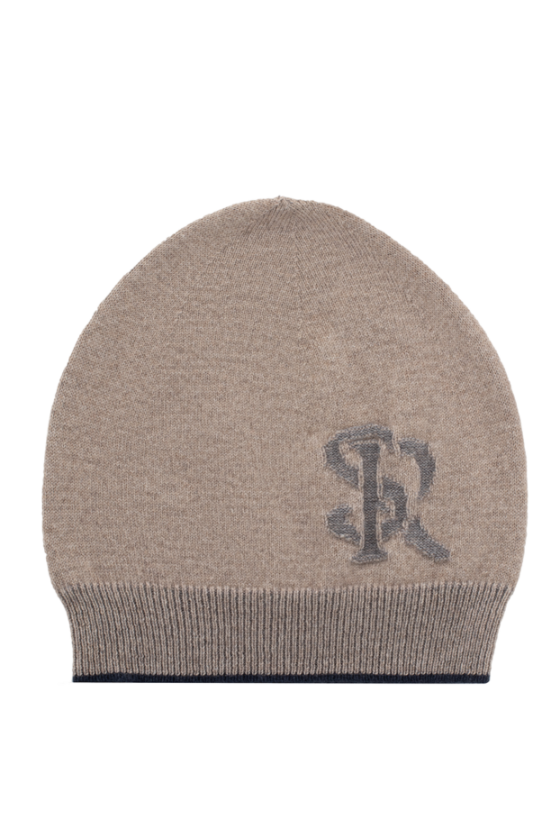 Stefano Ricci sand-colored cashmere and silk hat with embroidered logo 174353 - photo 1