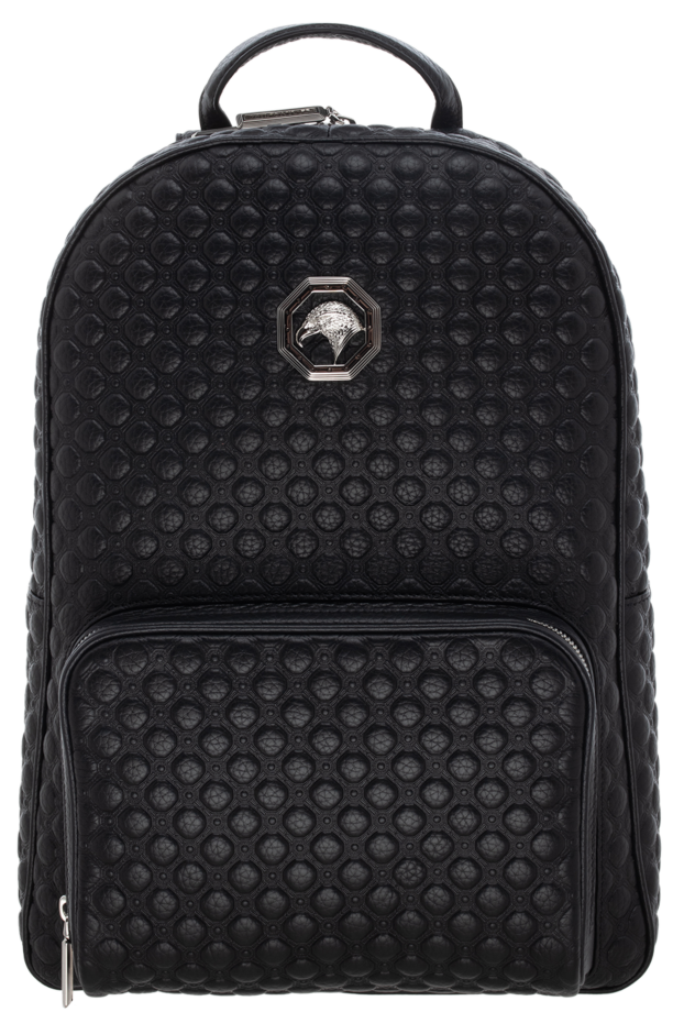 Stefano Ricci men's black leather backpack with metal logo 174386 - photo 1