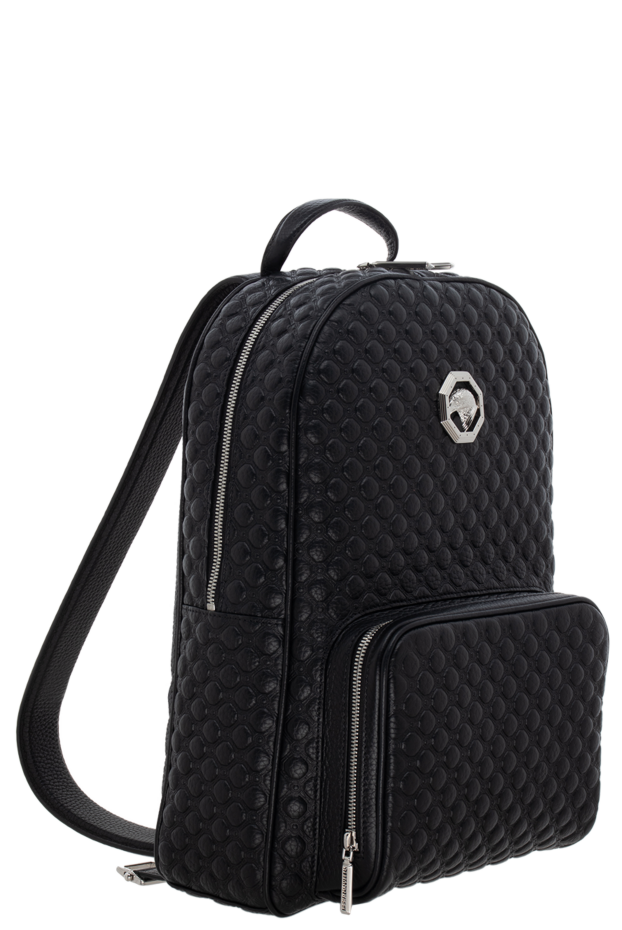 Stefano Ricci men's black leather backpack with metal logo 174386 - photo 2