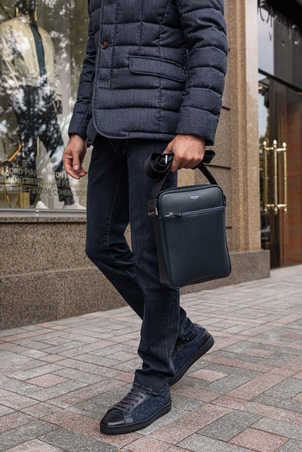 Doucal`s sneakers made of genuine leather with fur lining and dark sole 174399 - photo 2