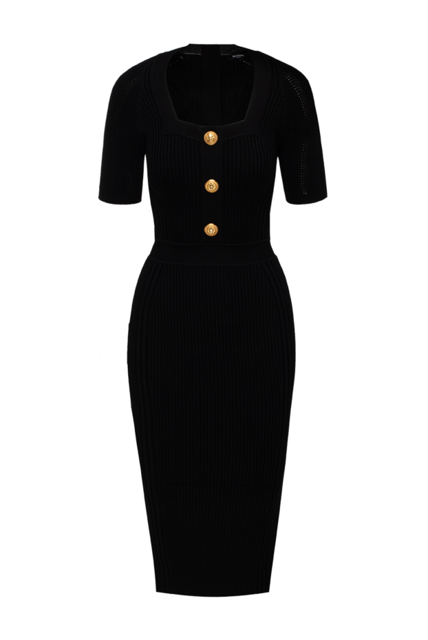 Balmain woman black viscose and polyester dress for women buy with prices and photos 174448 - photo 1