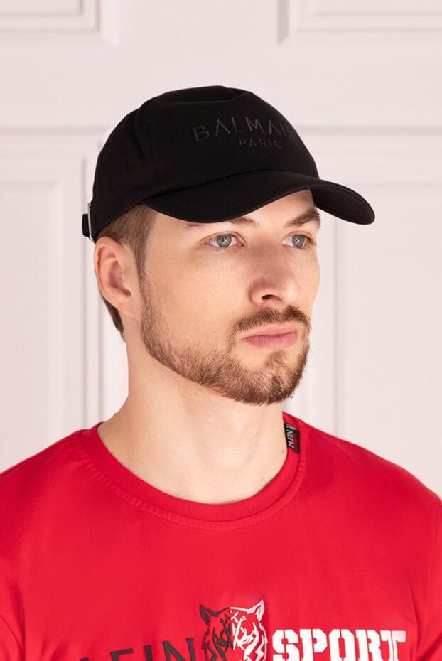 Balmain black cotton baseball cap with 3d embroidery 174465 - photo 2