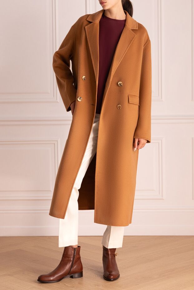 Brown wool coat for women - photo 2