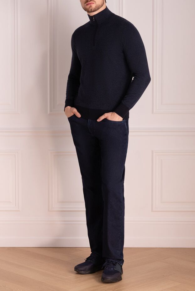 Loro Piana men's diagonal ribbed cashmere trouser with zip 174610 - photo 3