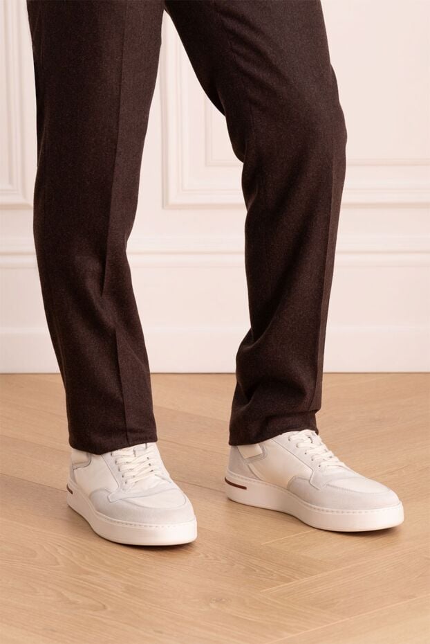 Loro Piana men's gray nubuck and polyurethane sneakers 174625 - photo 2