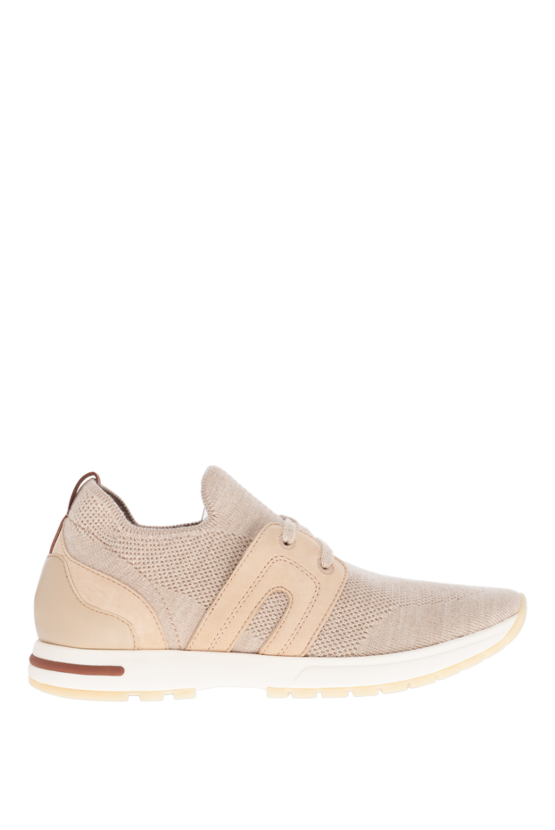 Loro Piana women's sneakers made of beige wool with leather inserts 174627 - photo 1