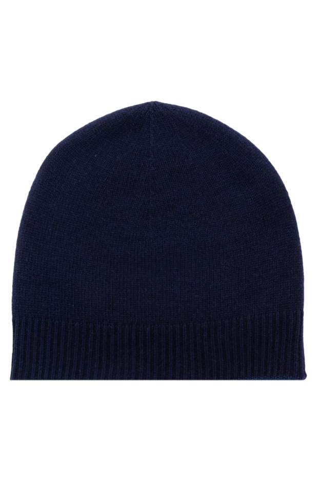 Stefano Ricci dark blue cashmere hat with crocodile skin monogram 174646 - photo 3