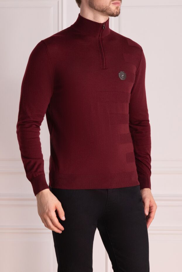 Stefano Ricci trouser made of wool and alligator leather burgundy men's 174649 - photo 3