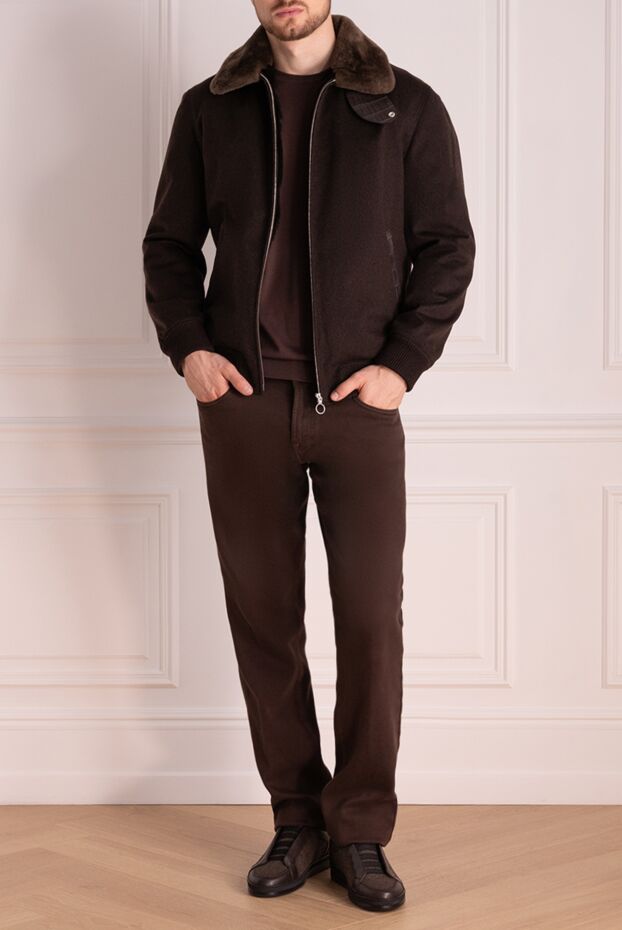 Seraphin man brown cashmere and fur jacket for men buy with prices and photos 174655 - photo 2