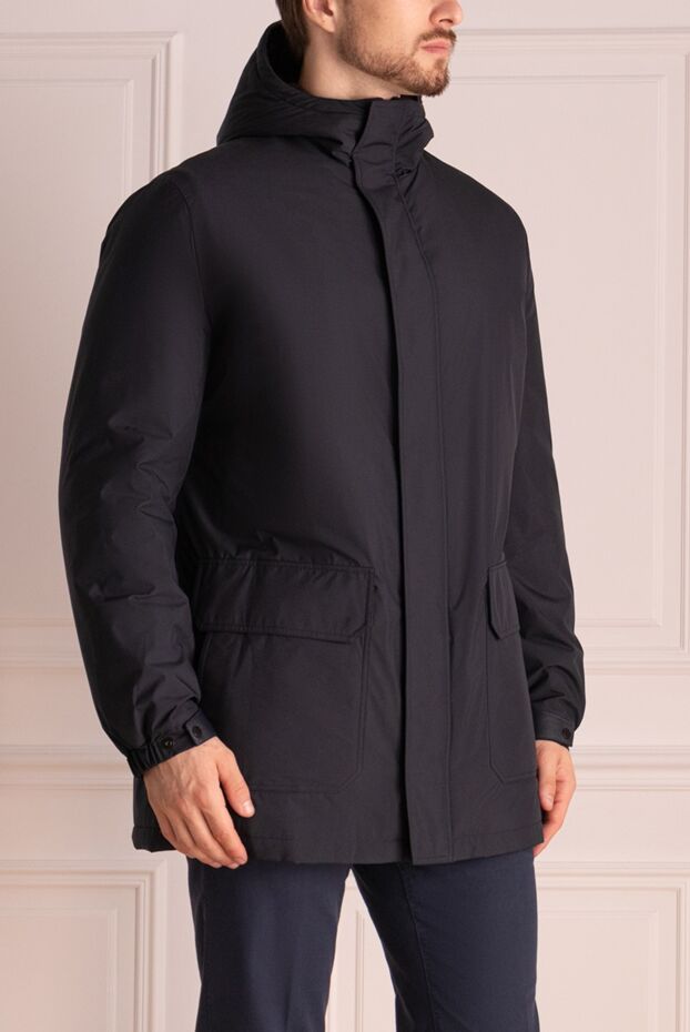 Seraphin blue mink fur-lined parka with a hood men's 174661 - photo 3