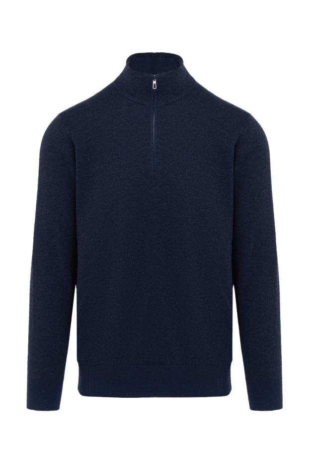 Loro Piana blue knitted sweater made of natural wool with a zipper. 174753 - photo 1