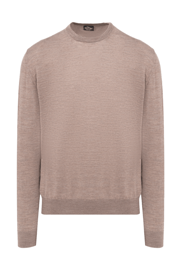 Cesare di Napoli man long sleeve wool jumper for men, beige buy with prices and photos 174820 - photo 1