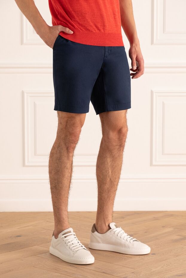 Zilli men's shorts comfortable cotton rich blue shade 174830 - photo 3