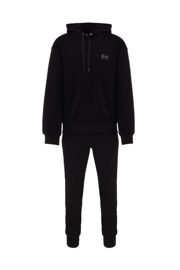 Dolce & Gabbana mens black tracksuit with jogger pants and kangaroo hoodie 174831 - photo 1