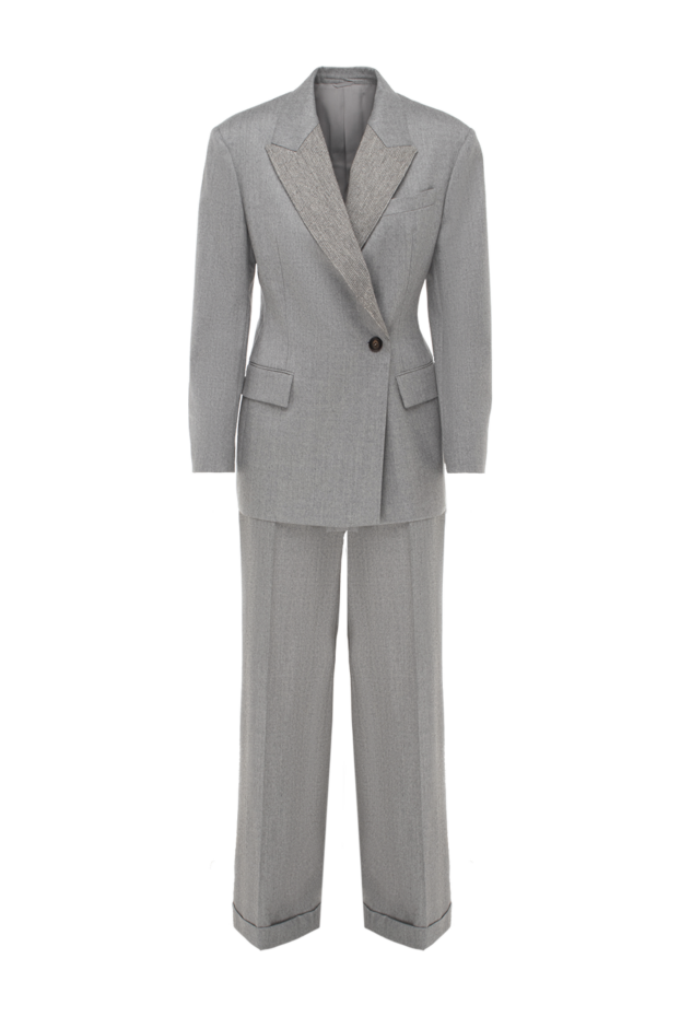 Gray wool pantsuit for women - photo 1