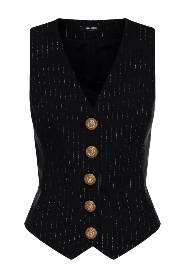 Balmain жилет из шерсти черный женский 174882 - фото 1