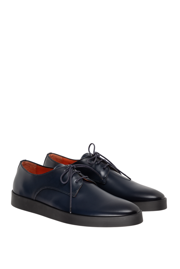 Santoni туфлі чоловічі шкіряні сині 174939 - фото 3