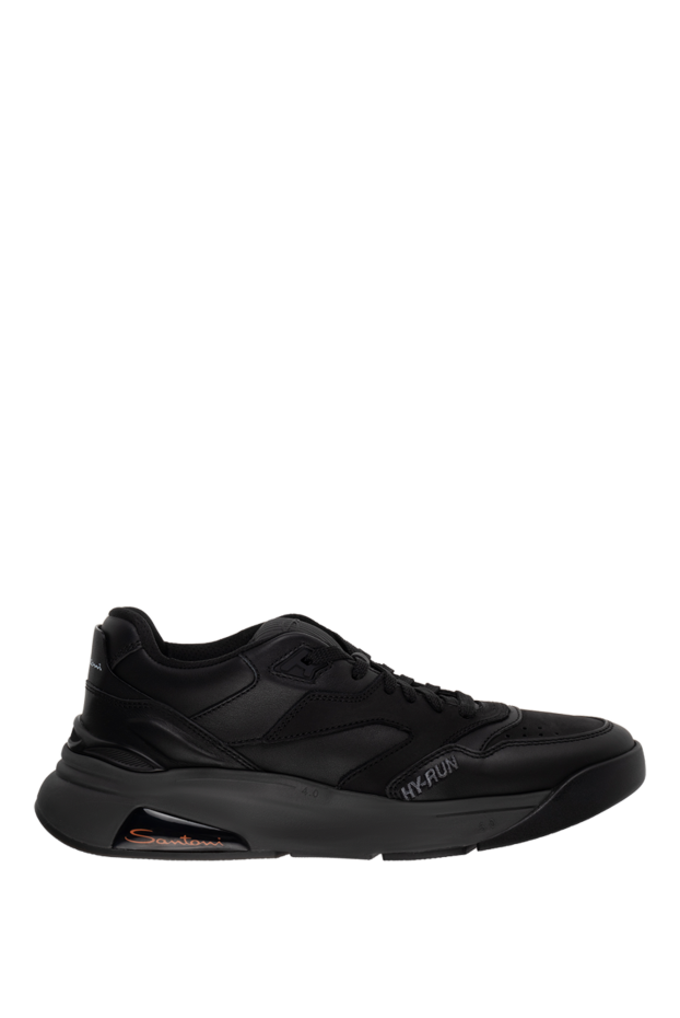 Santoni кросівки шкіряні hy-run чорні чоловічі 174945 - фото 1