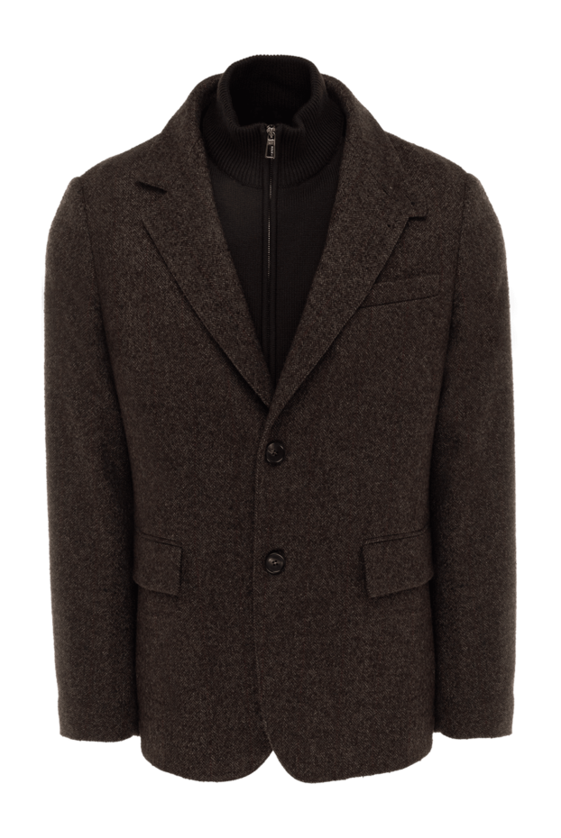 Loro Piana dark brown cashmere and alpaca jacket with vest insert 174965 - photo 1