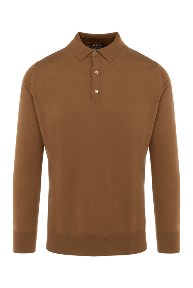 Loro Piana men's brown wool long-sleeve polo shirt 174967 - photo 1