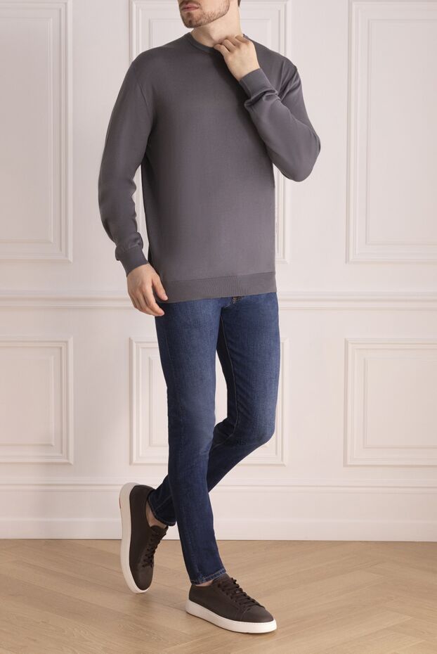 Loro Piana вузькі джинси з бавовняного деніму з легкою потертістю 174971 - фото 3