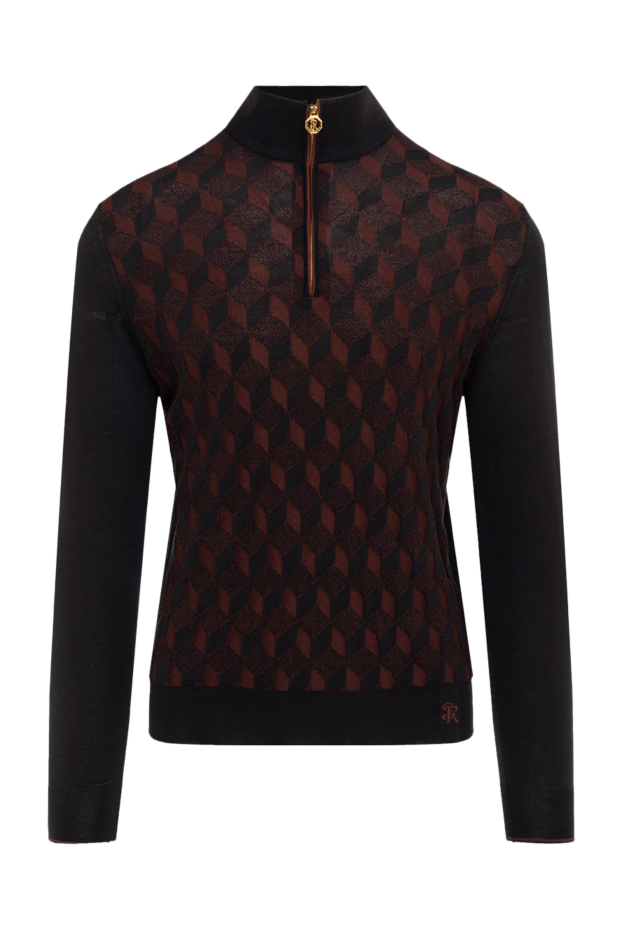 Stefano Ricci troyer in cashmere and silk with a geometric pattern in burgundy and black tones 175041 - photo 1