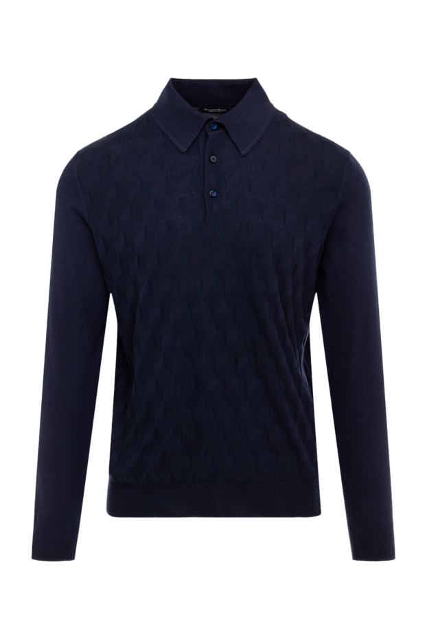 Stefano Ricci men's dark blue long sleeve polo shirt with buttons 175048 - photo 1