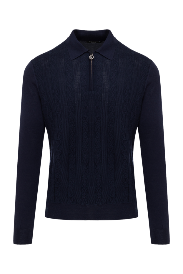Stefano Ricci men's blue long-sleeve polo shirt with a zipper 175049 - photo 1