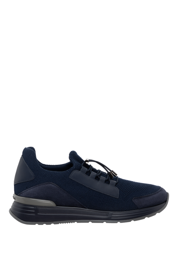Stefano Ricci blue leather and polyester sneakers for men 175062 - photo 1