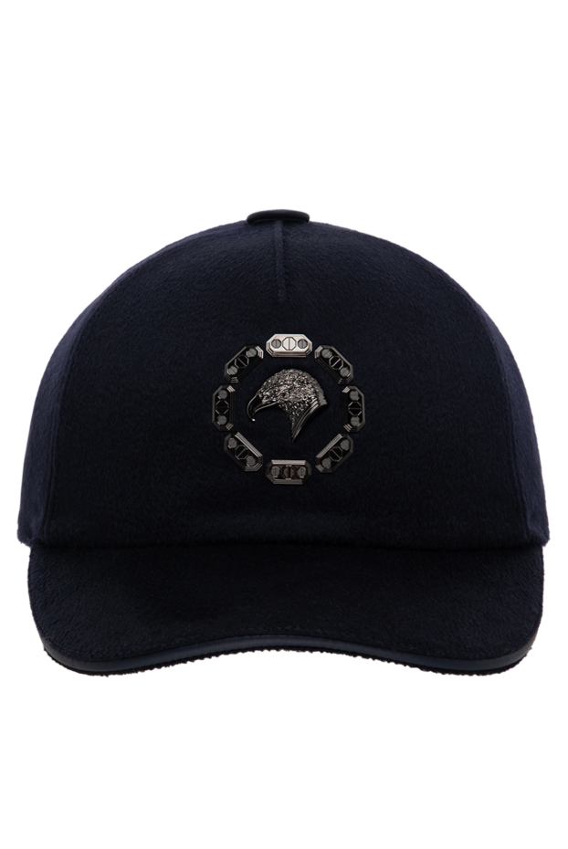 Stefano Ricci dark blue cashmere cap with a metal eagle 175068 - photo 1