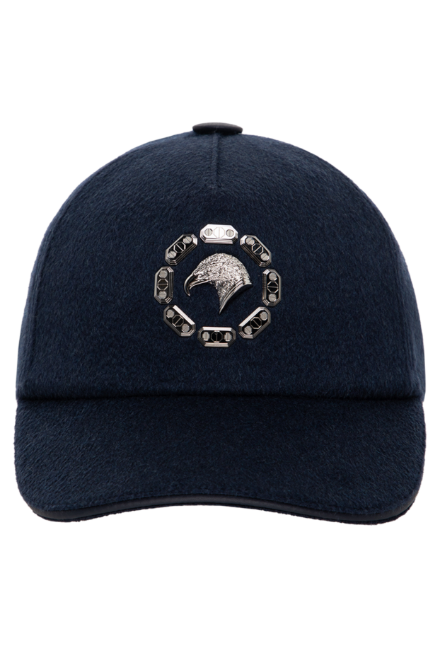 Stefano Ricci dark blue cashmere cap with a metal eagle emblem 175070 - photo 1