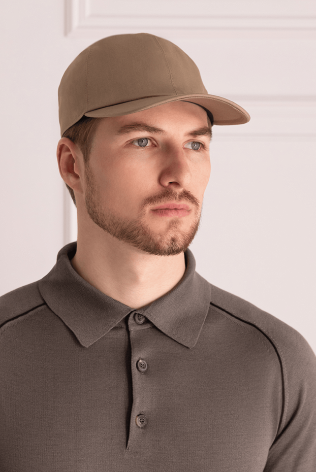 Cesare di Napoli man beige cotton cap for men buy with prices and photos 175083 - photo 2
