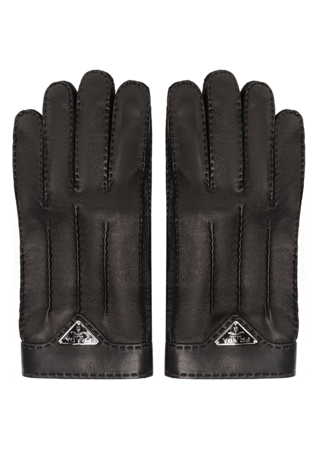 Prada men's leather gloves with triangle emblem on the cuff 175151 - photo 1