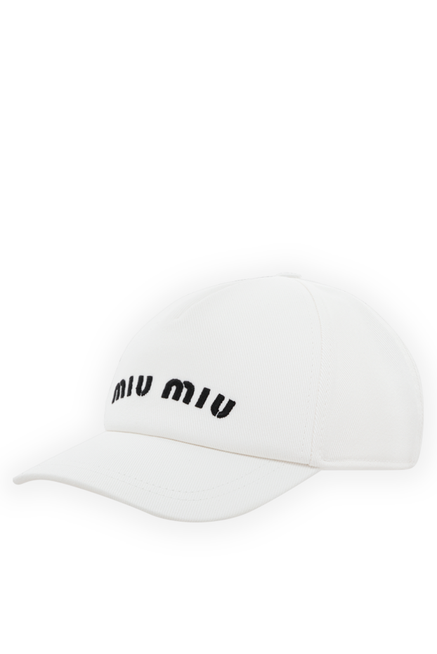 Miu Miu ecru cotton baseball cap with contrast embroidery 175176 - photo 3