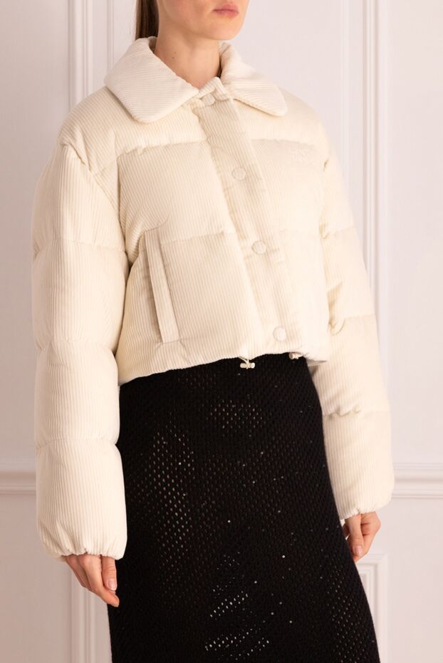 Miu Miu women's white corduroy jacket with buttons and drawstring 175177 - photo 3