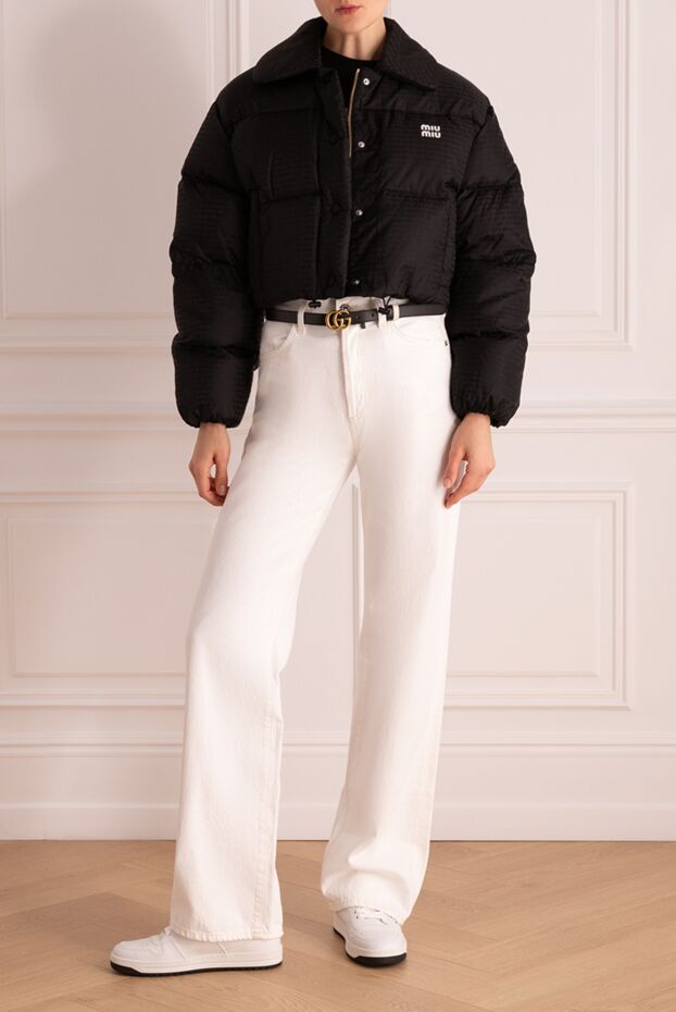 Miu Miu black cropped jacket with snap buttons women's 175180 - photo 3