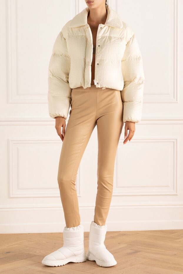 Miu Miu beige cropped jacket with snap buttons women's 175192 - photo 3