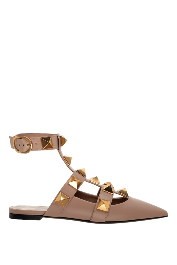 Valentino flat beige shoes with geometric studs and ankle strap 175285 - photo 1
