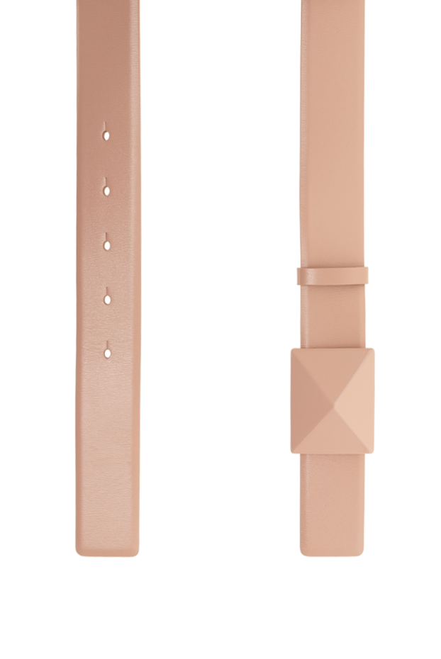 Valentino beige leather belt with tone-on-tone rockstud buckle women's 175294 - photo 3