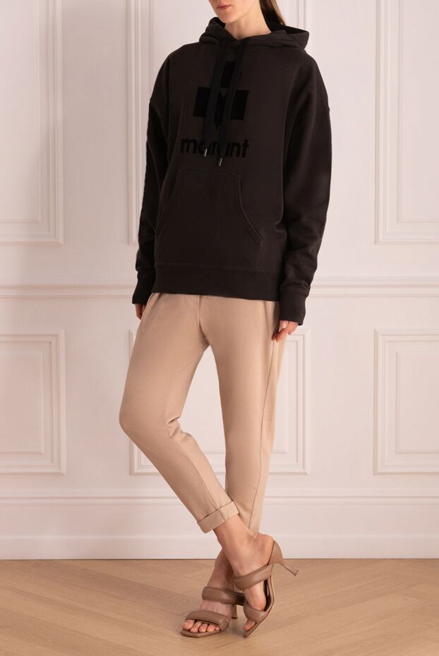 Hoodie made of cotton and polyester black for women - photo 2